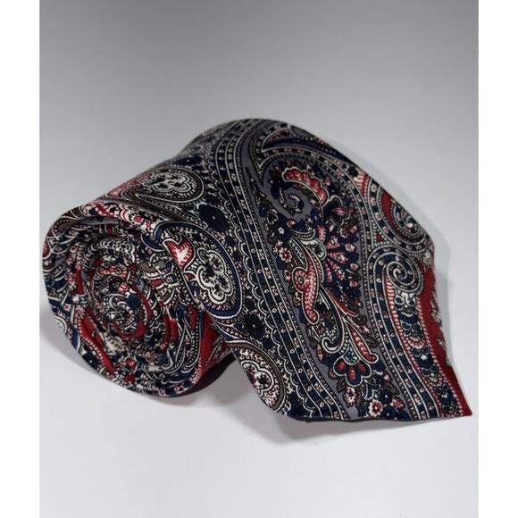 Vintage Christian Dior Tie 57x3.5 Mens Luxury Paisley Gray Executive Business